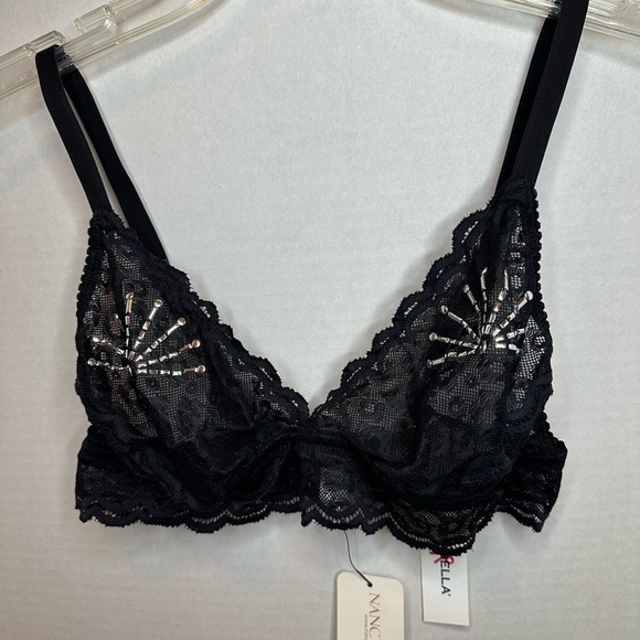 Nancy Meyer Other - Nancy Meyer Black Lace Bralette with Sequin Detail, medium, NWT